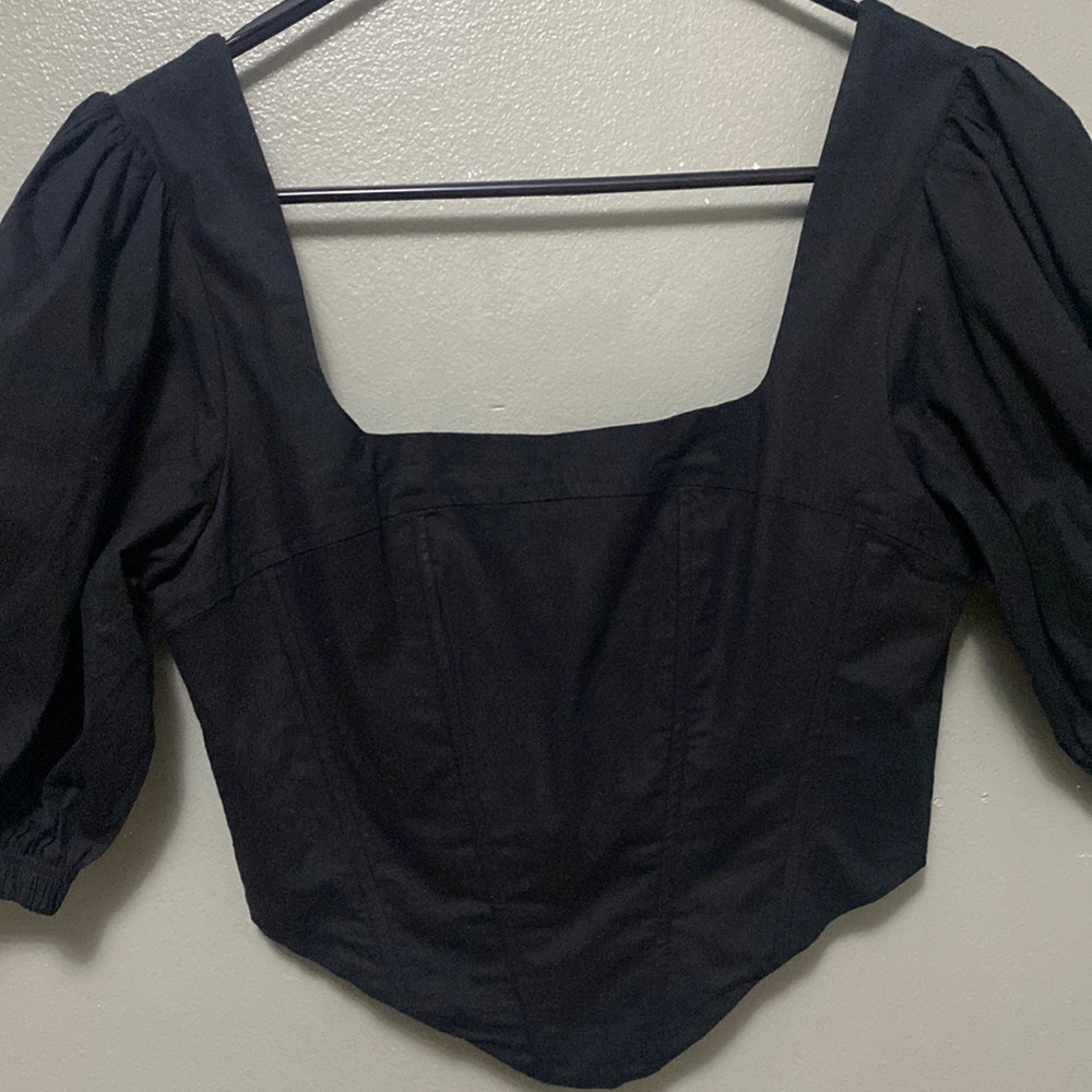 Corset puff sleeve top